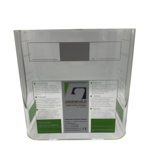 Zbiornik na smar prostokątny 1.7kg do pompy Groeneveld SingleLine