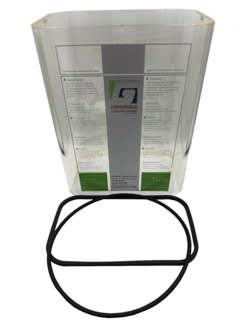 Zbiornik na smar prostokątny 4kg do pomp Groeneveld / Twin / TriPlus