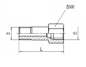Adapter prosty GZ 1/8" - GW 1/8" L18,0mm